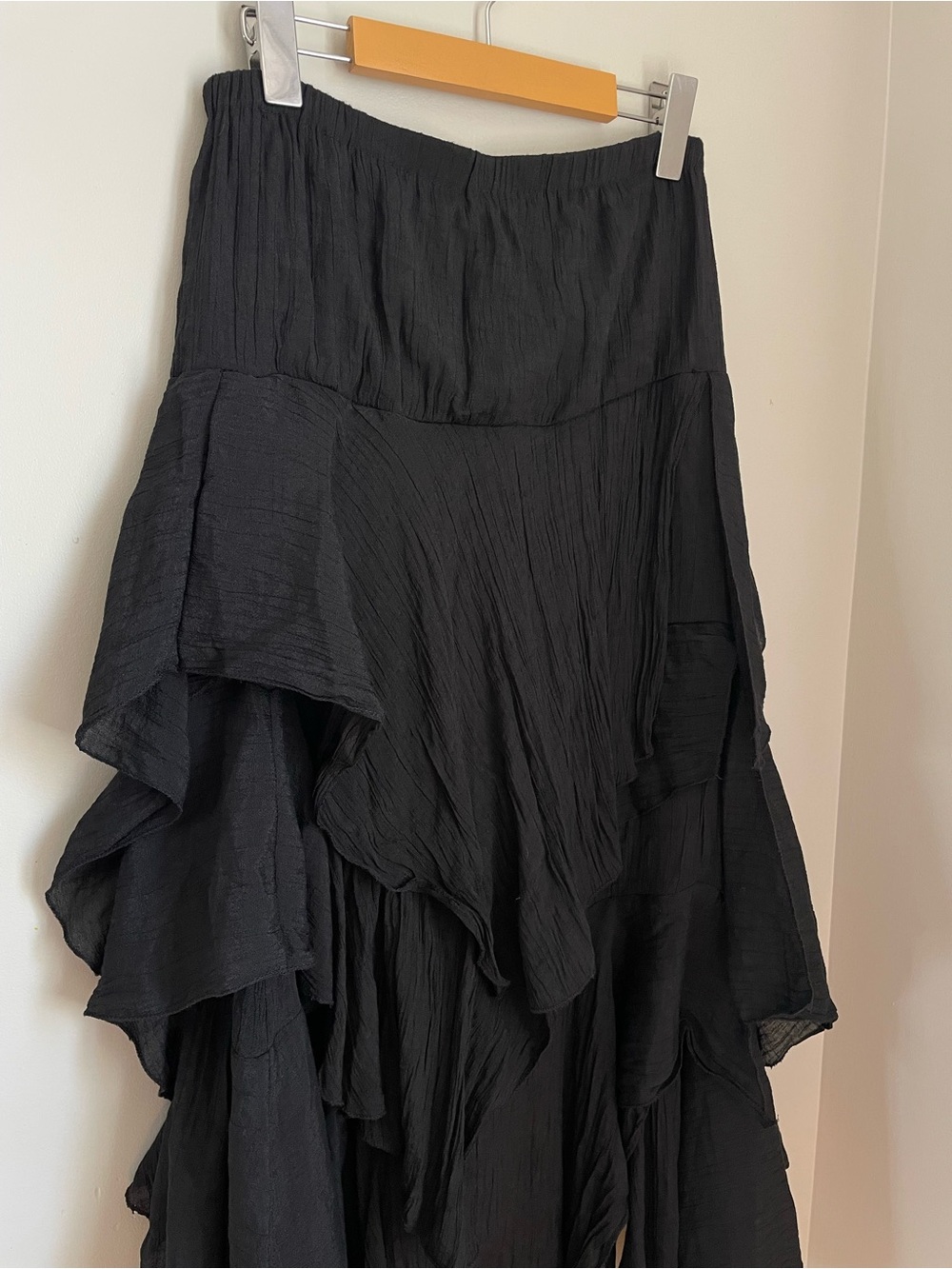 Papillon Black Tiered Maxi Skirt Size Small Whimsigoth Cottagecore Y2K Boho - Picture 3 of 8